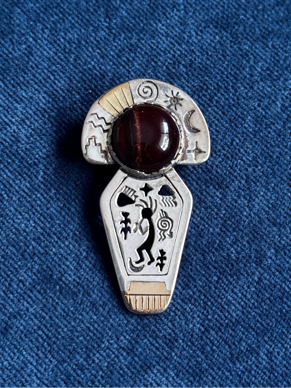 Carolyn Pollack Roderick Tenorio Sterling Silver 14k Tiger Eye Pin Pendant